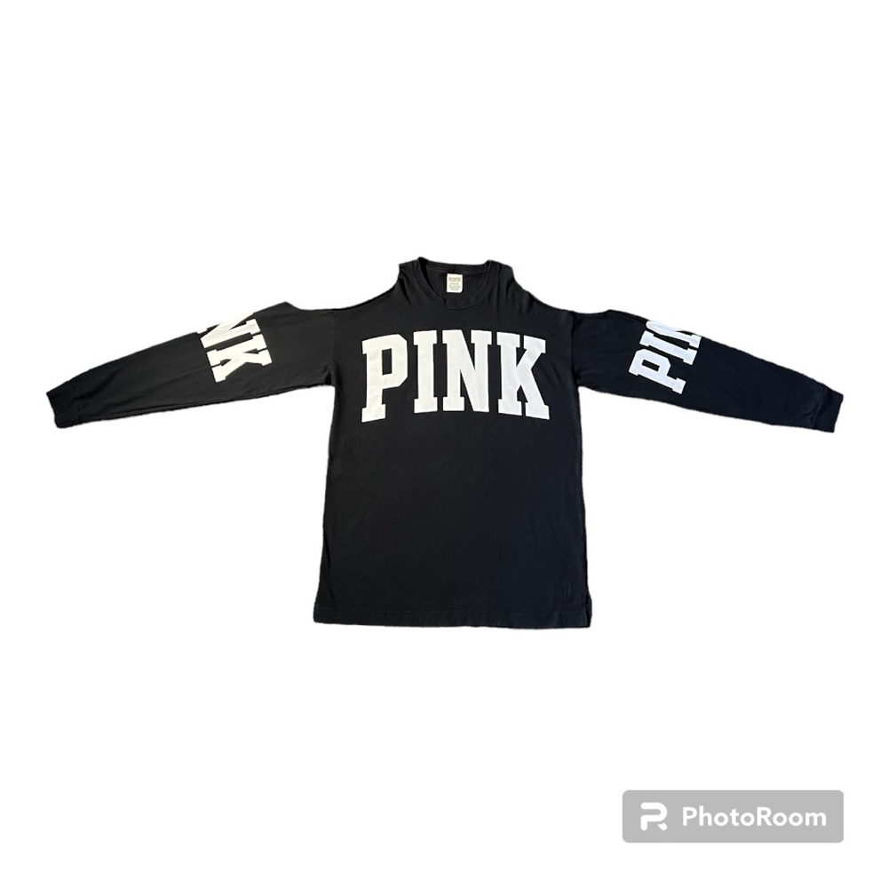 Pink Ladies Long Sleeved T-shirt, Cold Shoulder Top, Black & White Sz. M-L